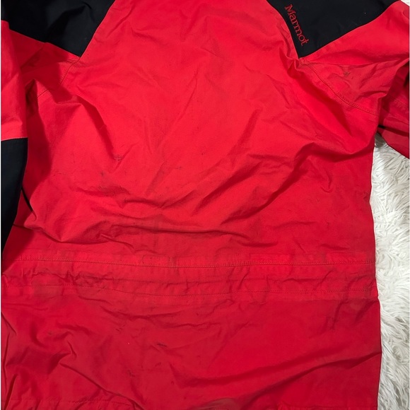Marmot GoreTex Hooded Shell Jacket Size Small Red and Black - Picture 10 of 13